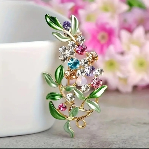 NEW! Multicolor Flower brooch - Picture 5 of 8